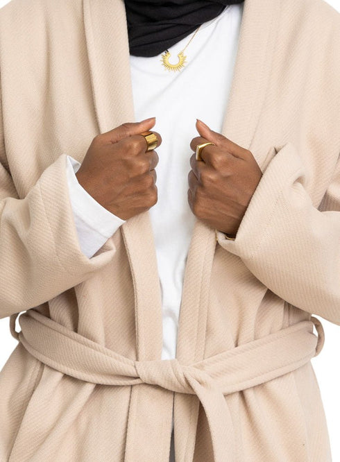 Latte RD - Ribbed L - Feather Jacket - Khotwh